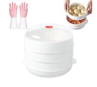 Microwave Oven Steamer,Multifunctional Microwaves Vegetable Steamer with a Transparent Lid and Tray,Kitchen Cooking Steamers for Steamed Bread and Vegetables (3 layer)