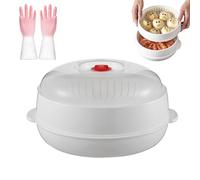 Microwave Oven Steamer,Multifunctional Microwaves Vegetable Steamer with a Transparent Lid and Tray,Kitchen Cooking Steamers for Steamed Bread and Vegetables (1 Layer)