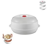 Microwave Oven Steamer with Lid and Tray, 2025 Microwave Oven Steamer, Thickened Food Grade Material Separate Design with Drainage Layer for Steamed Bread and Vegetables (1-Layer)