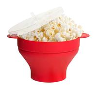Microwave Popcorn Bowl, Silicone Popper, Foldable & Multifunctional, Dishwasher Safe Snack Container for Home and Parties, Easy Homemade Popcorn Maker, 9.45x7.87x1.97 Inches