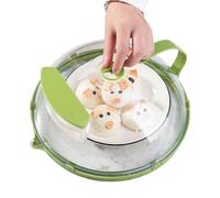 Microwave Splatter Cover - Heat Resistant Lid, Microwave Food Cover with Water Steamer | Dishwasher Safe Round Lid with Handle | Plate Covers, Splatter Guard for Drying, Baking, Cooking