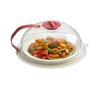 Microwave Splatter Cover - Heat Resistant Lid, Reusable Food-Grade Microwave Splash Protector with Handle and Steam Drain | Hot Food Guard for Soup, Sauces, Leftovers, Snacks, Vegetables, Fruits, Home