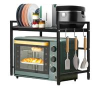 Microwave Stand, Expandable Microwave Shelf, Multilayer Kitchen Organizer, Wear-Resistant Microwave Stand, 160 Lbs Load Bearing Shelf, Kitchen Appliance Shelf, Heavy-Duty Microwave Stand
