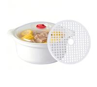 Microwave Steamer - Recipiente de cocina con tapa, vaporizador para microondas con antiescalado, mango antideslizante | de vapor de alimentos multifunción para noodles, dumplings, pan, vegetales