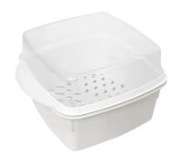 Microwave Steamer, Vegetable Steamer, Cooking Bowl, Harmless Ventilated Lid, Compact Stackable Design, Meal Prep and Fish Reheat Use, 6.5x4.72x3.94 Inches, White Color, 1 Piece