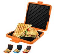 Microwave Toasty Sandwich Maker, Microwave Toasty Sandwich Maker for Quick Breakfast and Lunch, Fst Time Saving Microwaveable Press Toaster, No Electricity, Easy to Clean, Wireless (Orange)