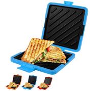 Microwave Toasty Sandwich Maker, Microwave Toasty Sandwich Maker for Quick Breakfast and Lunch, Fst Time Saving Microwaveable Press Toaster, No Electricity, Easy to Clean, Wireless (Blue)