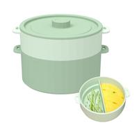 Microwave Vegetable Steamer, Silicone 18.8x12.5cm 815g Double-Layer Non-Stick Folding Cookware with Lid, Ideal for Food Corn Pasta Home Kitchen