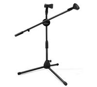 Mics Stand - Tripod Boom Arm Floor Mics Stand Height Adjustable, Heavy Duty with Carrying Bag Mics Clips | Stage, Karaoke, DJ, Kids, Black Color, Performance Wedding Stage Ball Head Tablet Holder
