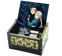 Micteney Howls Moving Castle Caja de música,Tocar la melodía-Merry Go Round of Life,Madera 3D-Grabado