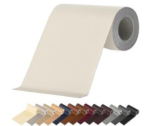 MICTER Cuero Adhesivo, 40x200cm - Parches Polipiel para Reparación y Renovación de Muebles, Sofás, Asientos de Coche, Sillas de Oficina, Cabeceras y Bolsos (Beis Blanco)