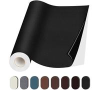 MICTER Parche Adhesivo de Cuero 15x300cm, Parches de Polipiel para Reparación de Muebles, Sofás, Sillas de Coche, Sillones, Tapizar y Restaurar Cuero (Negro)