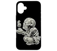 Mictlantecuhtli Dios Azteca de la Muerte Blackwork Maya Carcasa para iPhone 16 Plus