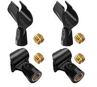 Mictop Soporte universal para micrófono con adaptador de tornillo macho de 5/8 pulgadas a hembra de 3/8 pulgadas, apto para micrófonos de mano, paquete de 4