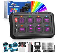 MICTUNING P1s RGB - Panel de interruptor de 8 bandas RGB de 5 pulgadas, alta potencia, 6 niveles de brillo, multifunción, interruptor de palanca pulsado, caja de sistema de relé de control de circuito