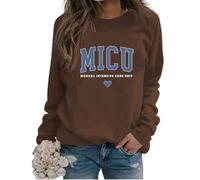 MICU Sweatshirt, Medical Intensive Care Unit Shirt, Womens Crewneck Long Sleeve Casual Lightweight Pullover Tops