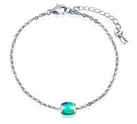 MicVivien Acero Inoxidable Collar y Pulsera con Colgante Cuenta, Collar Estado de Ánimo Pulsera Temperatura Cambio de Color, Joyas Regalos para Mujer Niña