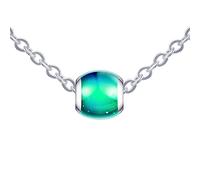 MicVivien Acero Inoxidable Collar y Pulsera con Colgante Cuenta, Collar Estado de Ánimo Pulsera Temperatura Cambio de Color, Joyas Regalos para Mujer Niña