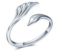 MicVivien Anillo Plata de Ley 925 Ajustable Anillo Fénix, Anillo de Ala para Mujeres Niñas