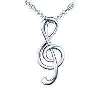 MicVivien Nota Musical Juegos de Joyas para Mujer Plata de Ley 925 Clave de Sol Collar Pendientes Conjuntos para Madre Mamá Abuela Hija Niña Esposa Novia
