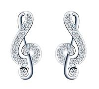 MicVivien Nota Musical Juegos de Joyas para Mujer Plata de Ley 925 Clave de Sol Collar Pendientes Conjuntos para Madre Mamá Abuela Hija Niña Esposa Novia