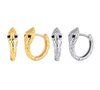 MicVivien Pendientes de serpiente de acero inoxidable, hipoalergénicos, pequeños piercings para la oreja, joyas para hombre y mujer, diámetro interior: 11 mm, Acero inoxidable, Sin piedra preciosa