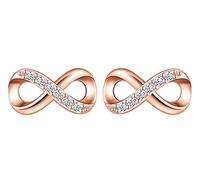 MicVivien Pendientes Mujer Amor Eterno Símbolo del infinito Plata de ley 925 con Circonita Aretes Pendientes Joyería Regalos para Mujeres niñas
