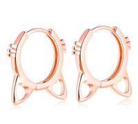 MicVivien Plata de ley 925 Pendientes de Aro en forma de Gato para Niñas y Mujeres, Pendientes de Aro Pequeño de Animales Lindos Huggie Hoop Earrings Hypoallergenic