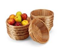 Micvtve Paquete de 12 cestas redondas de regalo, cesta pequeña de plástico de 16 cm para pan y frutas, cesta para cocina, restaurante, centro de mesa