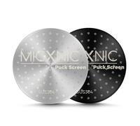 MICXNIC Pantalla de disco de café de 54 mm, 0,8 mm, para portafiltro Sage Barista Express, reutilizable, filtro de doble capa, pantalla de disco de titanio de acero inoxidable con bolsa de papel, 2