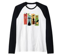 Mid Century Cat Retro Atómico Age Space Modern Midcentury 50s Camiseta Manga Raglan