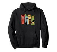 Mid Century Cat Retro Atómico Age Space Modern Midcentury 50s Sudadera con Capucha