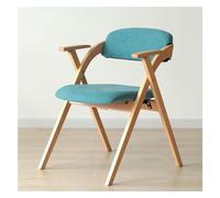 Mid-Century Folding Chair with Arms - Cushioned Leather Seat & Backrest, Wooden Frame, Ideal for Dining Room, Living Room, Kitchen, Office & Study (Style1)
