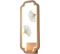 Mid Century Gold Metal Nordic Bedside Light Minimalist Ginkgo Leaf Decorative Lamp New Chinese Style Ultra-Thin Hallway Wall Lantern for Bedroom Dining Room