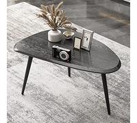 Mid-Century Jazz - Juego de mesa auxiliar anidada negra con acabado de nogal para sala de estar, diseño elegante que ahorra espacio, perfecto para decoración moderna del hogar