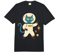 Mid Century Modern Astronaut Cat Space Retro Futuristic Comfort Colors Adult Heavyweight T-Shirt