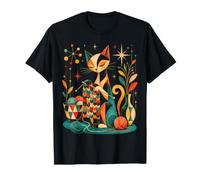 Mid Century Modern Cat Knitting Yarn Crochet Lover Camiseta