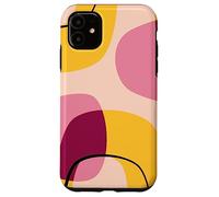 Mid Century Modern Circles Geometric Pink Yellow Shapes Carcasa para iPhone 11