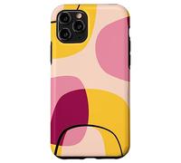 Mid Century Modern Circles Geometric Pink Yellow Shapes Carcasa para iPhone 11 Pro