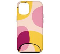 Mid Century Modern Circles Geometric Pink Yellow Shapes Carcasa para iPhone 12/12 Pro