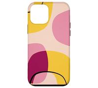 Mid Century Modern Circles Geometric Pink Yellow Shapes Carcasa para iPhone 12 Mini
