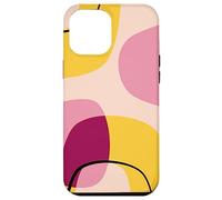 Mid Century Modern Circles Geometric Pink Yellow Shapes Carcasa para iPhone 12 Pro MAX