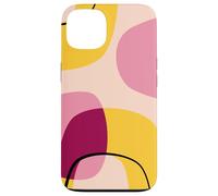 Mid Century Modern Circles Geometric Pink Yellow Shapes Carcasa para iPhone 13