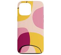 Mid Century Modern Circles Geometric Pink Yellow Shapes Carcasa para iPhone 13 Pro MAX