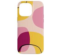 Mid Century Modern Circles Geometric Pink Yellow Shapes Carcasa para iPhone 14 Pro MAX