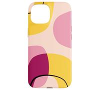 Mid Century Modern Circles Geometric Pink Yellow Shapes Carcasa para iPhone 15