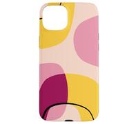 Mid Century Modern Circles Geometric Pink Yellow Shapes Carcasa para iPhone 15 Plus