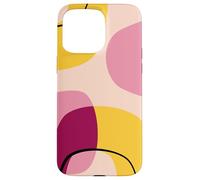 Mid Century Modern Circles Geometric Pink Yellow Shapes Carcasa para iPhone 15 Pro MAX