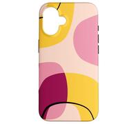 Mid Century Modern Circles Geometric Pink Yellow Shapes Carcasa para iPhone 16