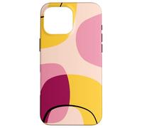 Mid Century Modern Circles Geometric Pink Yellow Shapes Carcasa para iPhone 16 Pro MAX